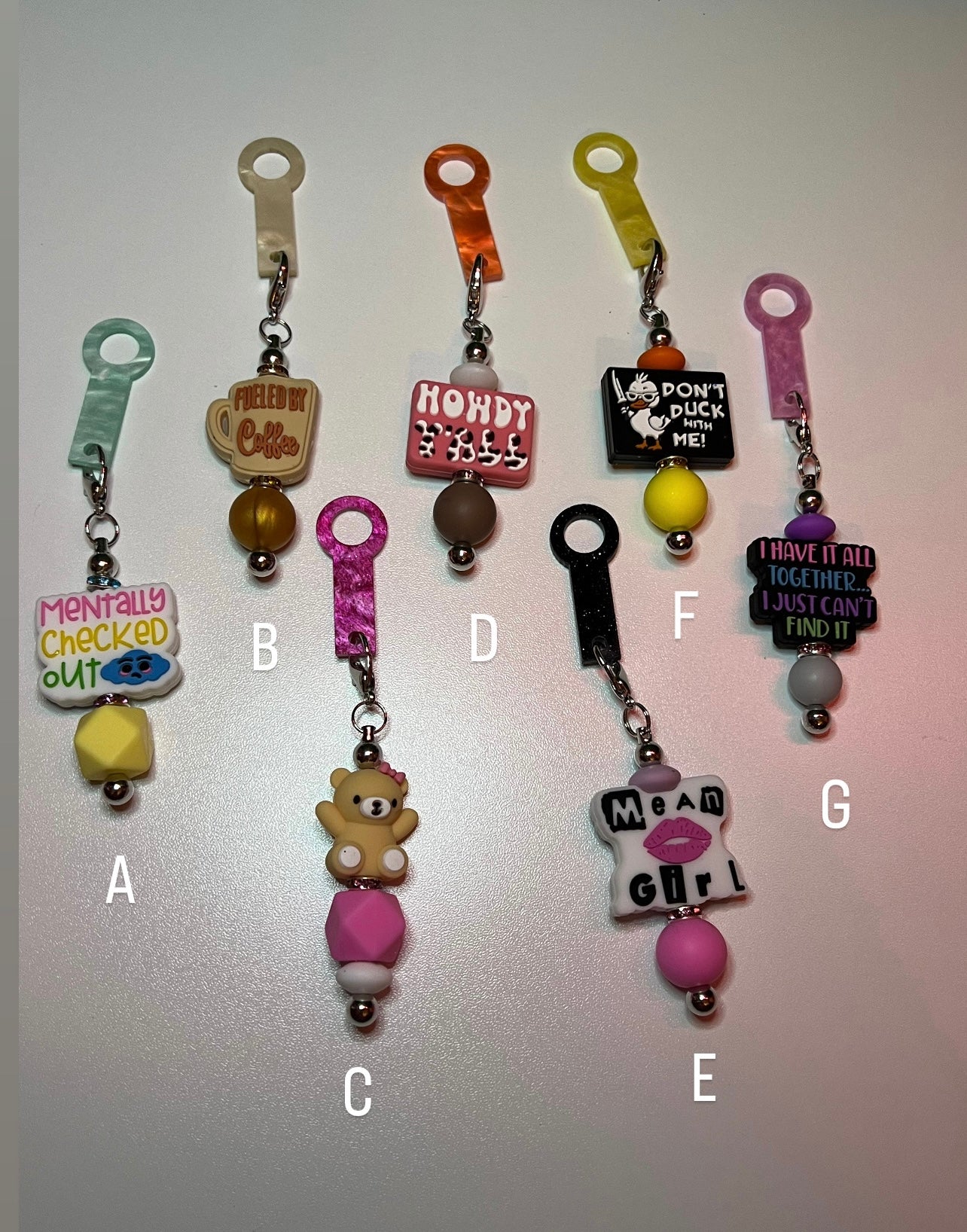 Beaded cup charms