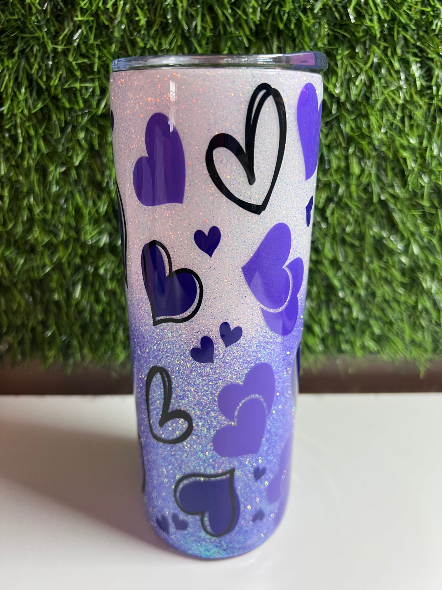 SS Skinny 20oz Epoxy tumbler - Purple hearts
