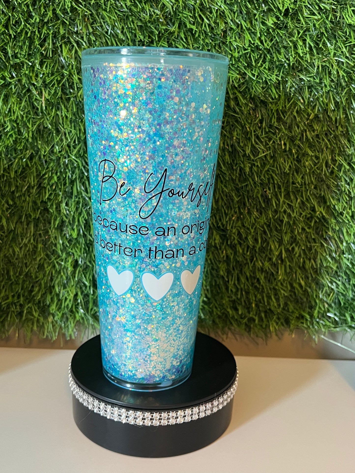 24oz Glitter Acrylic tumbler - Be yourself