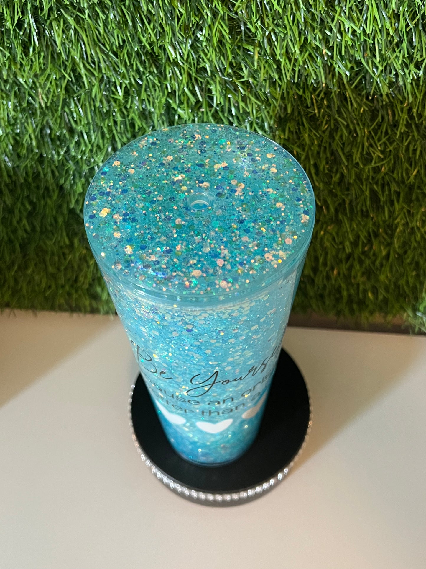 24oz Glitter Acrylic tumbler - Be yourself
