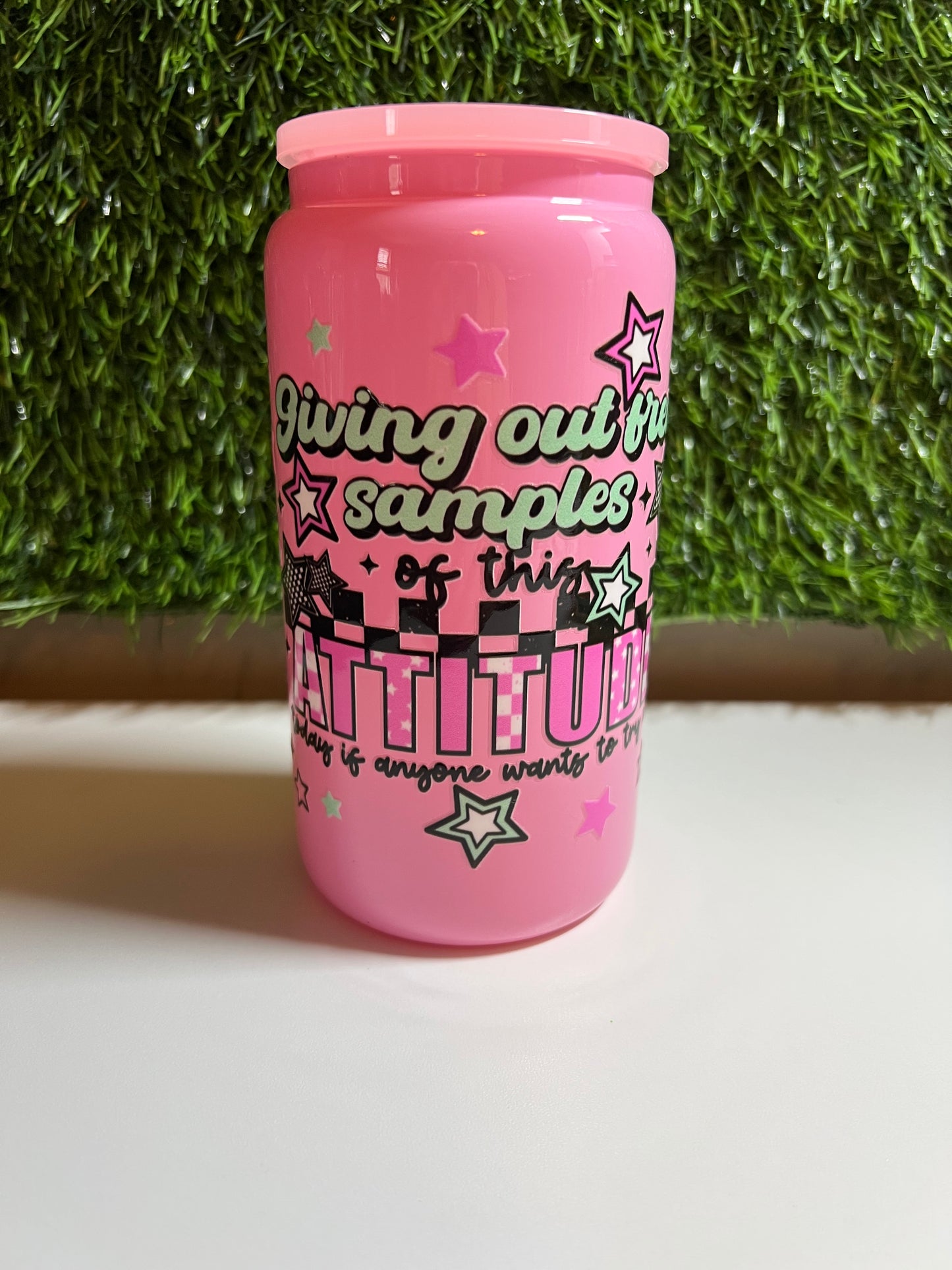 Solid pink 16oz cup- Free samples