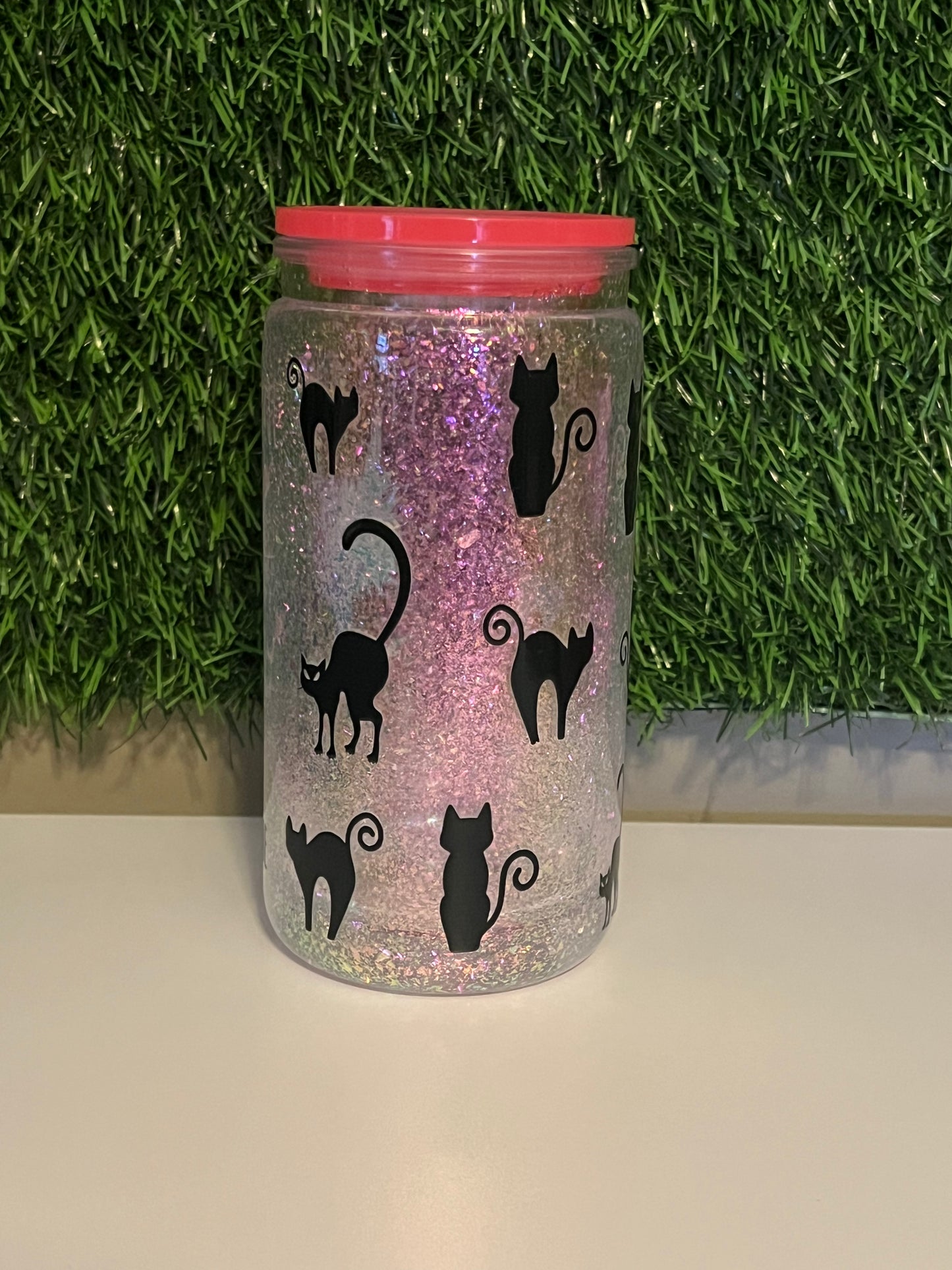 Glitter 16oz Acrylic snow globe tumbler It's Fine