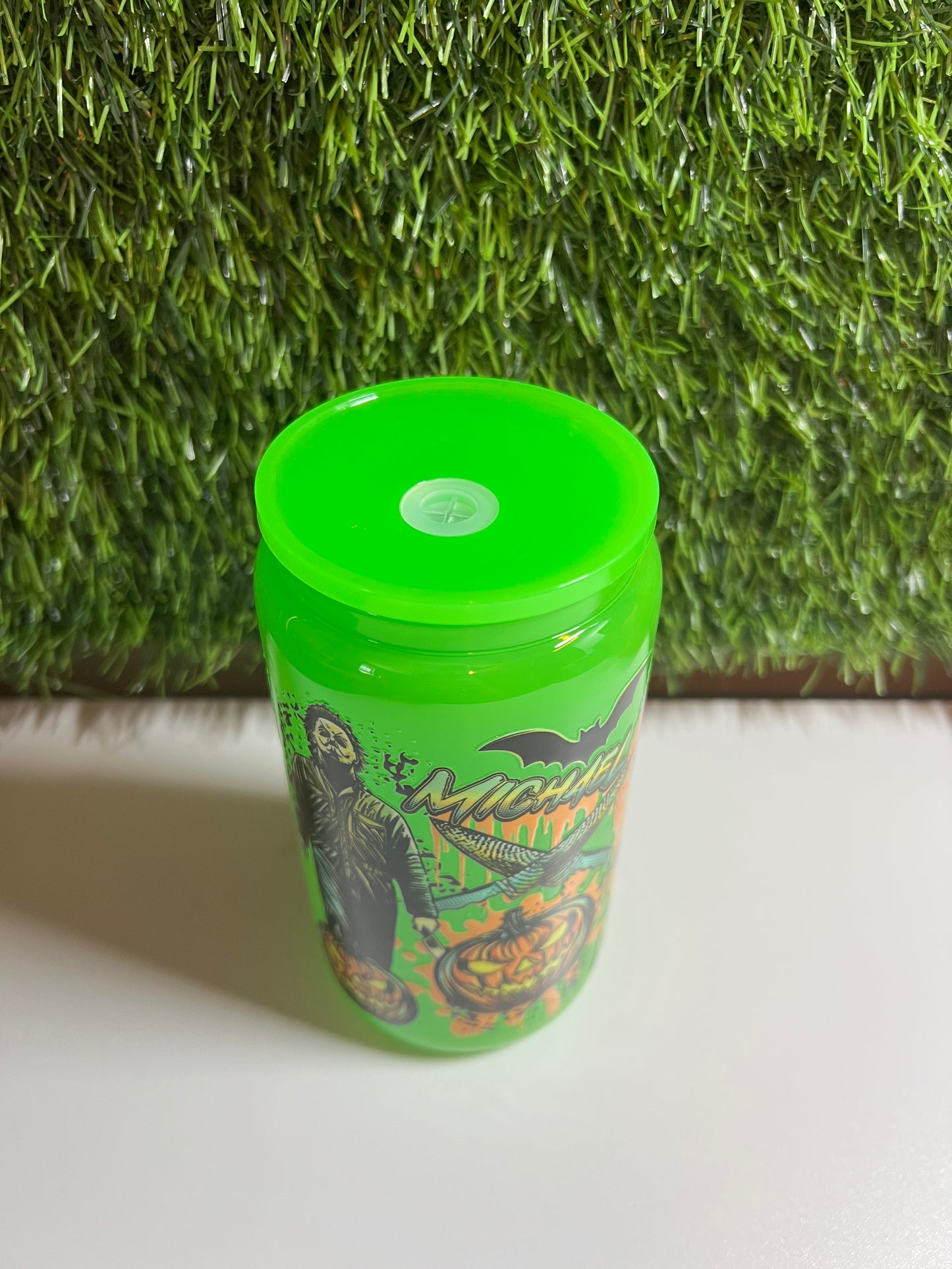 Solid neon green 16oz cup- Michael