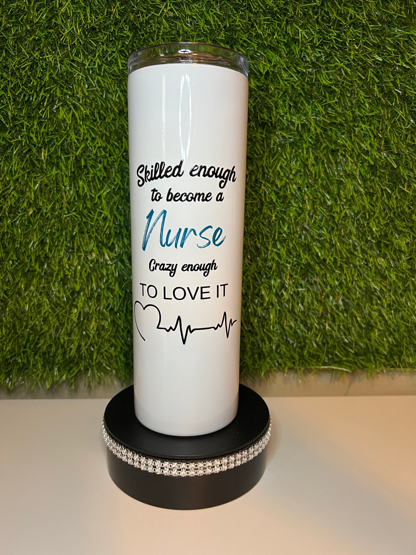 SS Skinny white 30oz tumbler Nurse