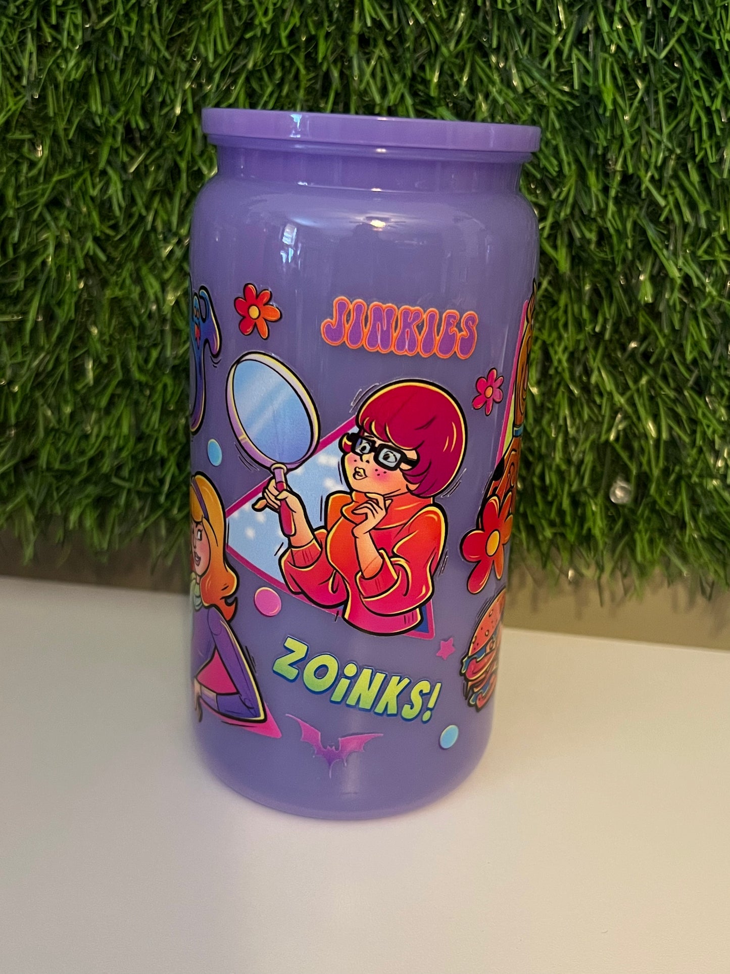 Solid purple 16oz cup- Cartoon dog cup