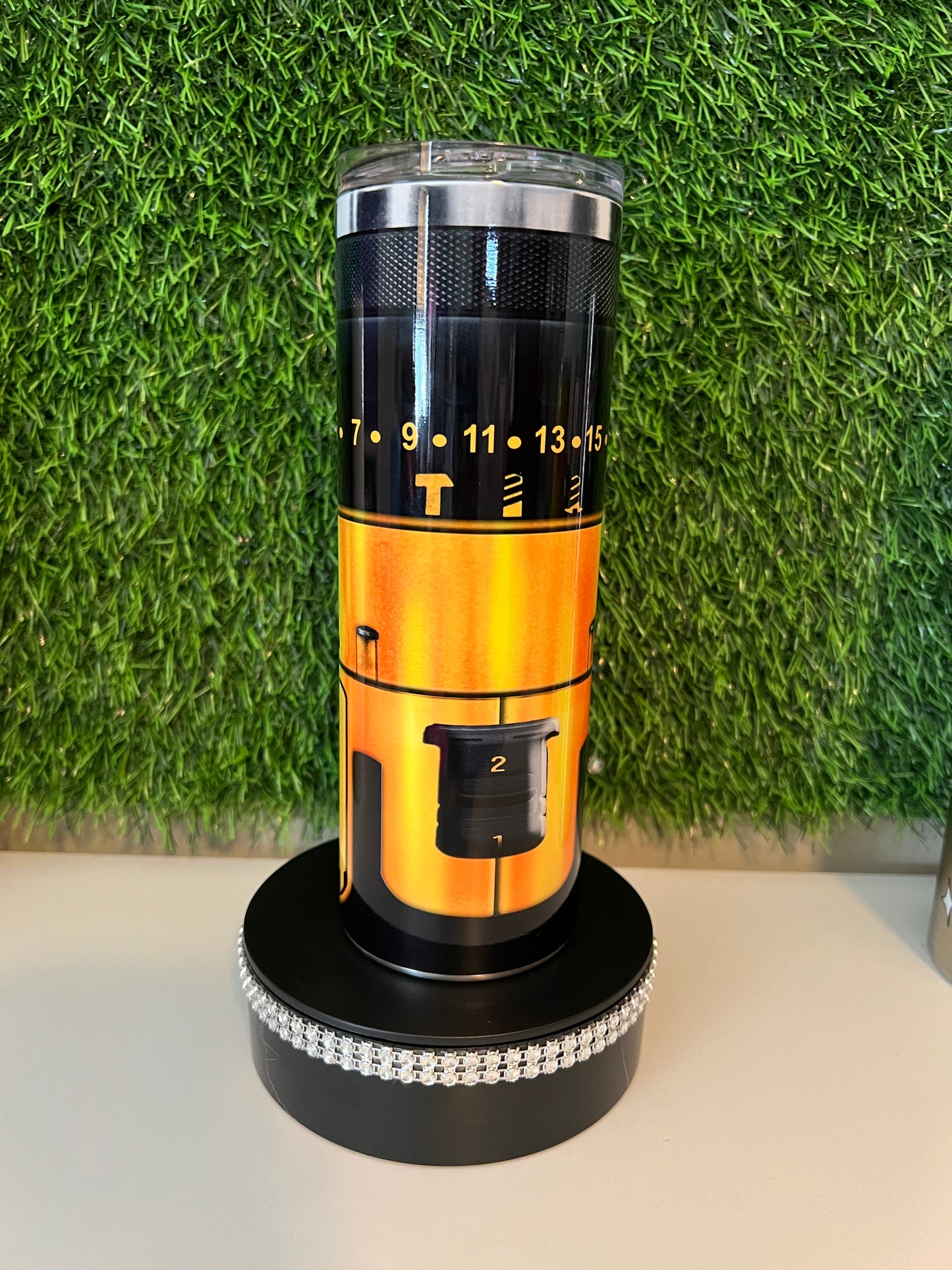 SS Skinny 20oz tumbler Dewalt Drill