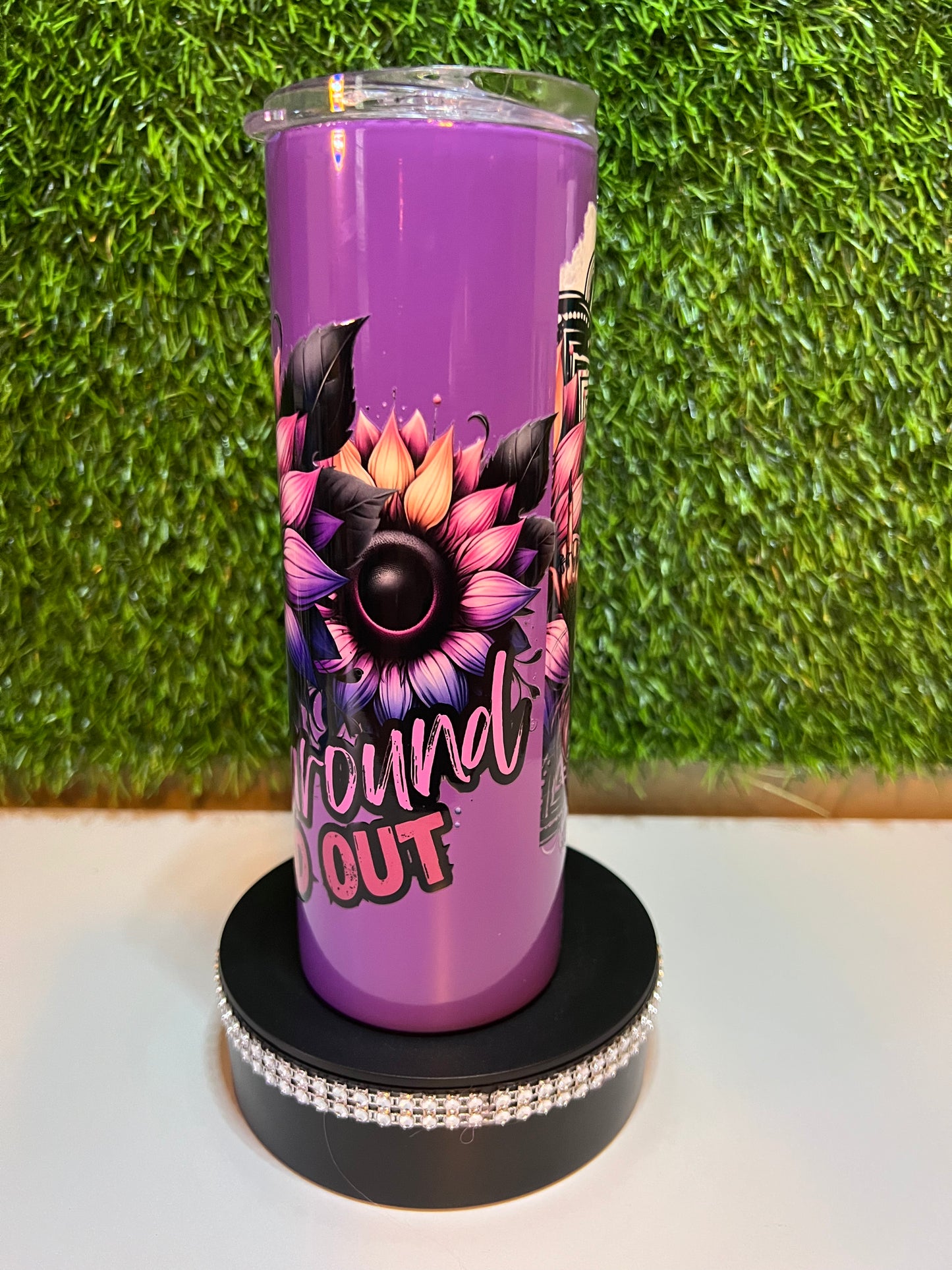 SS Skinny 20oz tumbler tatted girl F*ck around find out