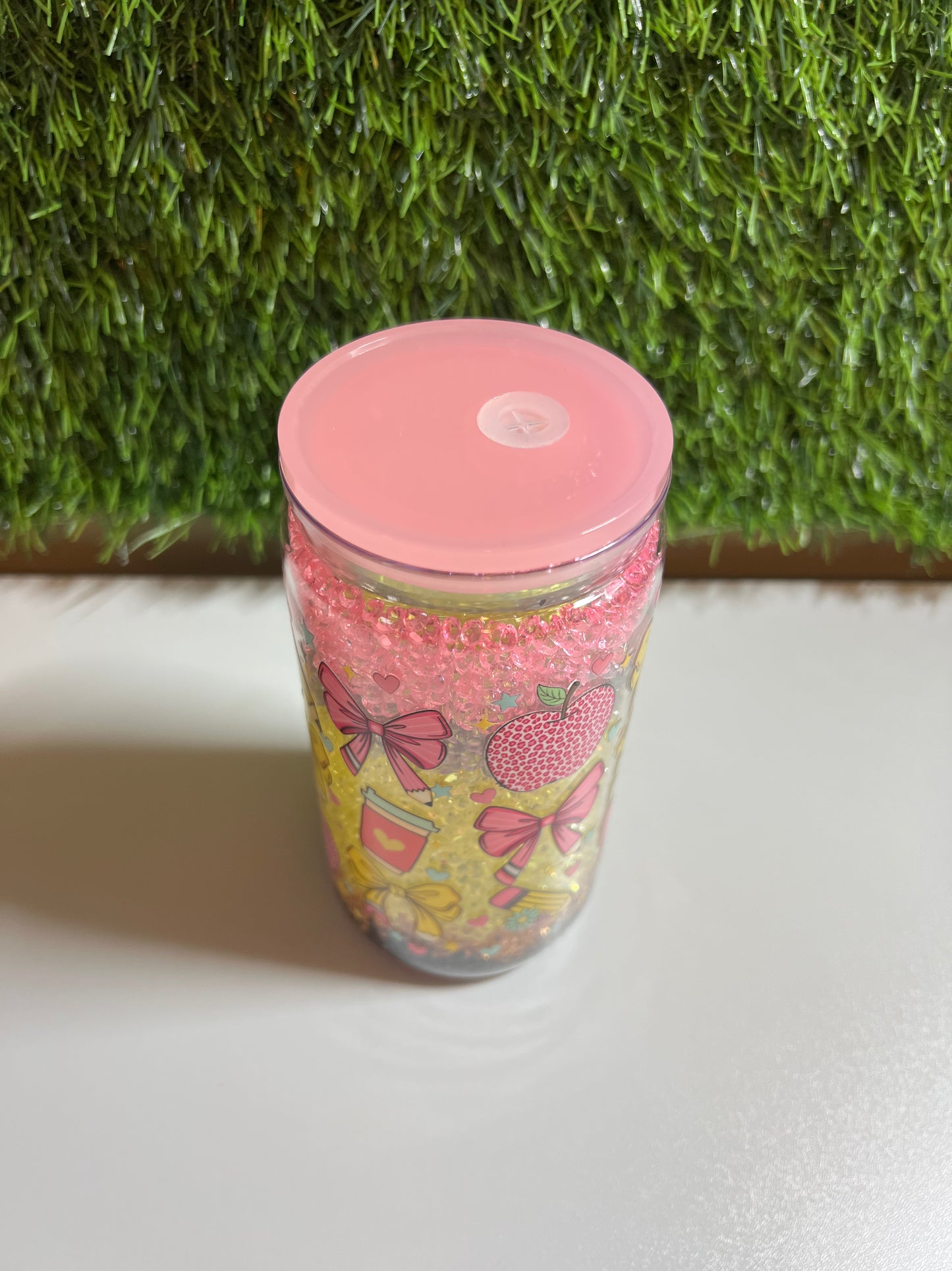 Diamond 16oz snow globe tumbler Pencil cup