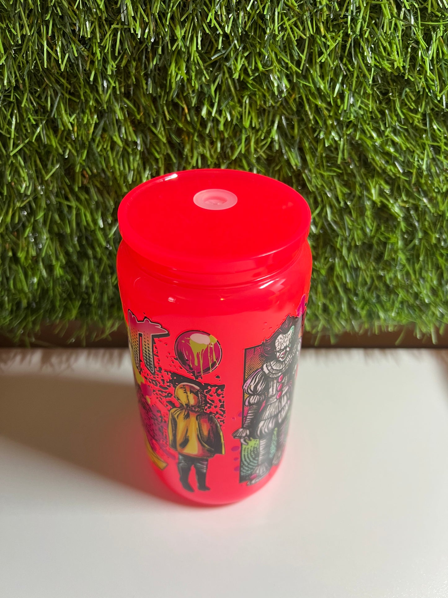 Solid neon red 16oz cup- Penny