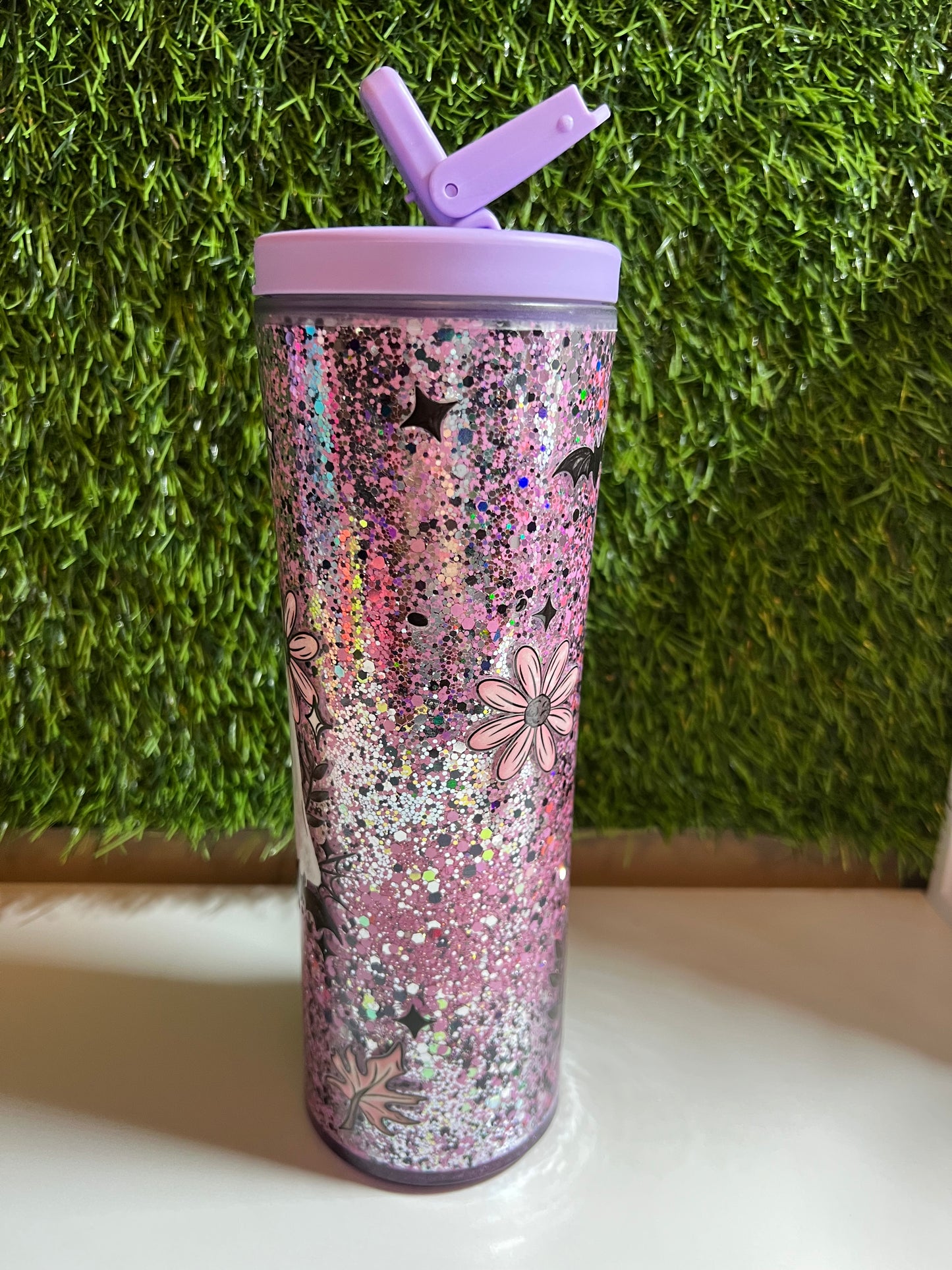 20oz Acrylic water bottle- Purple ghost
