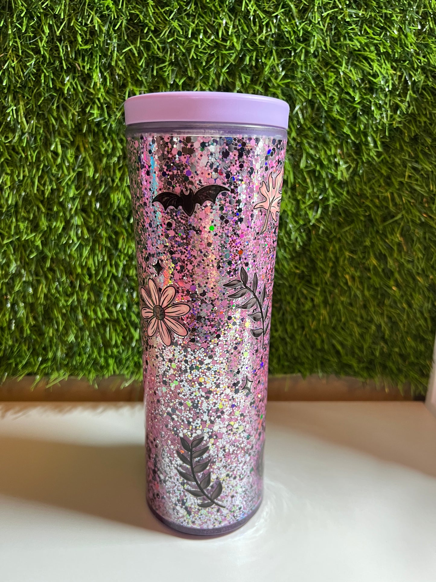 20oz Acrylic water bottle- Purple ghost