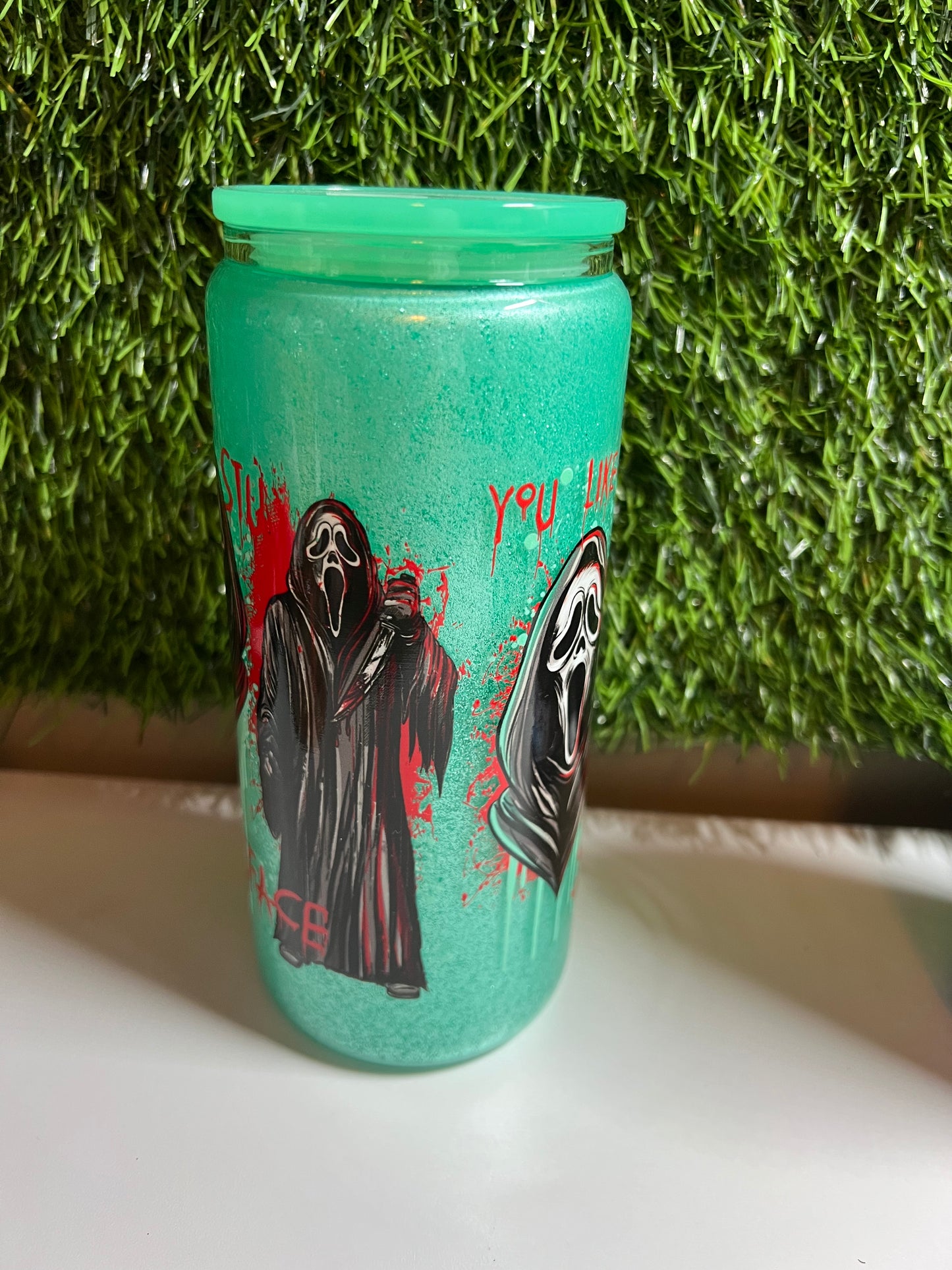 Glitter 16oz snow globe - G face