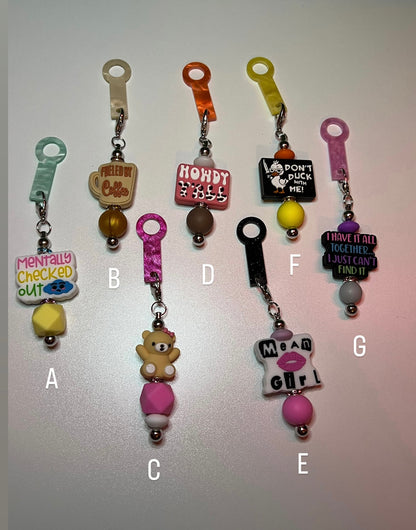 Beaded cup charms