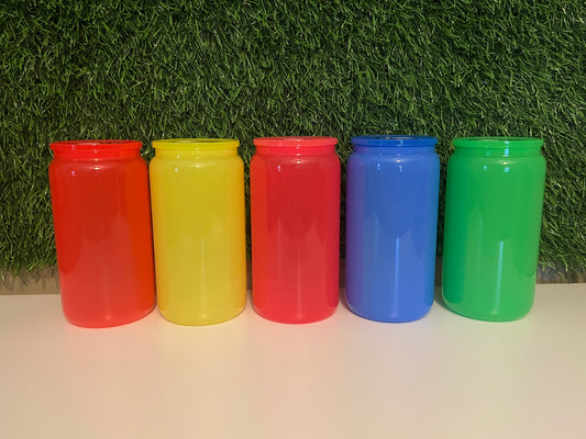 16oz Glass tumbler Neon colors