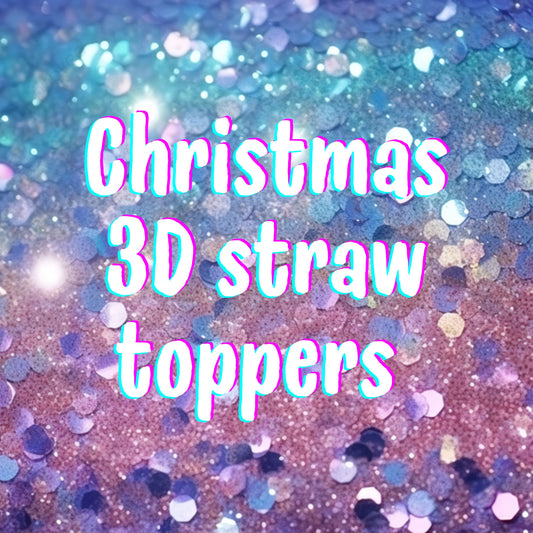 Christmas 3D straw toppers