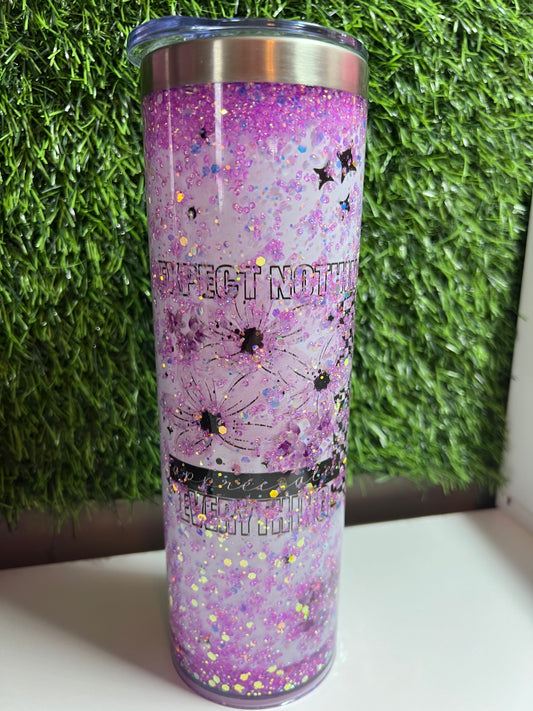 SS Skinny 20oz snow globe tumbler  - Expect nothing