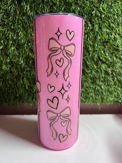 SS Skinny 20oz Epoxy tumbler - Pink Bows
