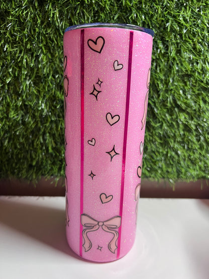 SS Skinny 20oz Epoxy tumbler - Pink Bows
