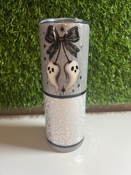 SS Skinny 20oz tumbler -Ghost cherries