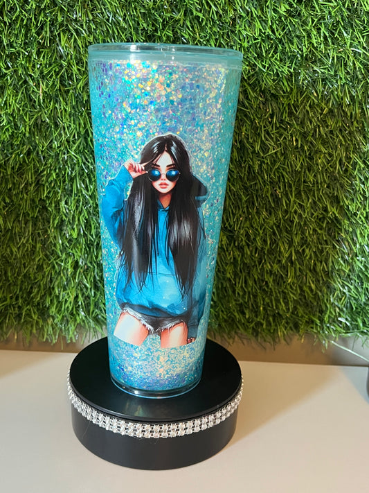 24oz Glitter Acrylic tumbler - Be yourself