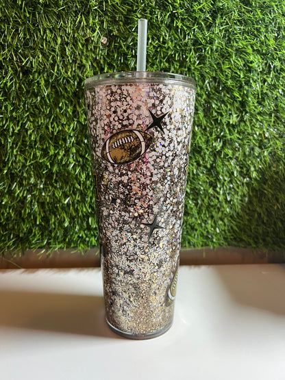 24oz Glitter Acrylic tumbler - Touch down