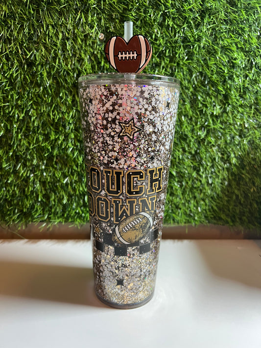 24oz Glitter Acrylic tumbler - Touch down