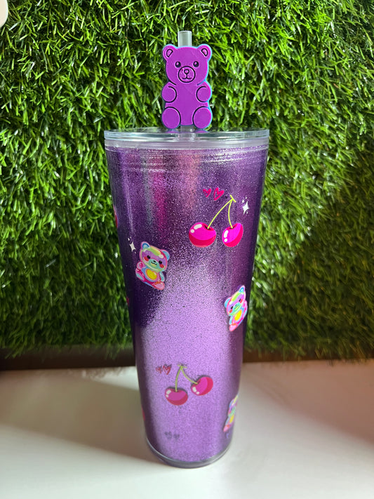 24oz Glitter Acrylic tumbler - Gummy bears