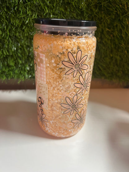 Glitter 16oz snow globe tumbler- Baby tig
