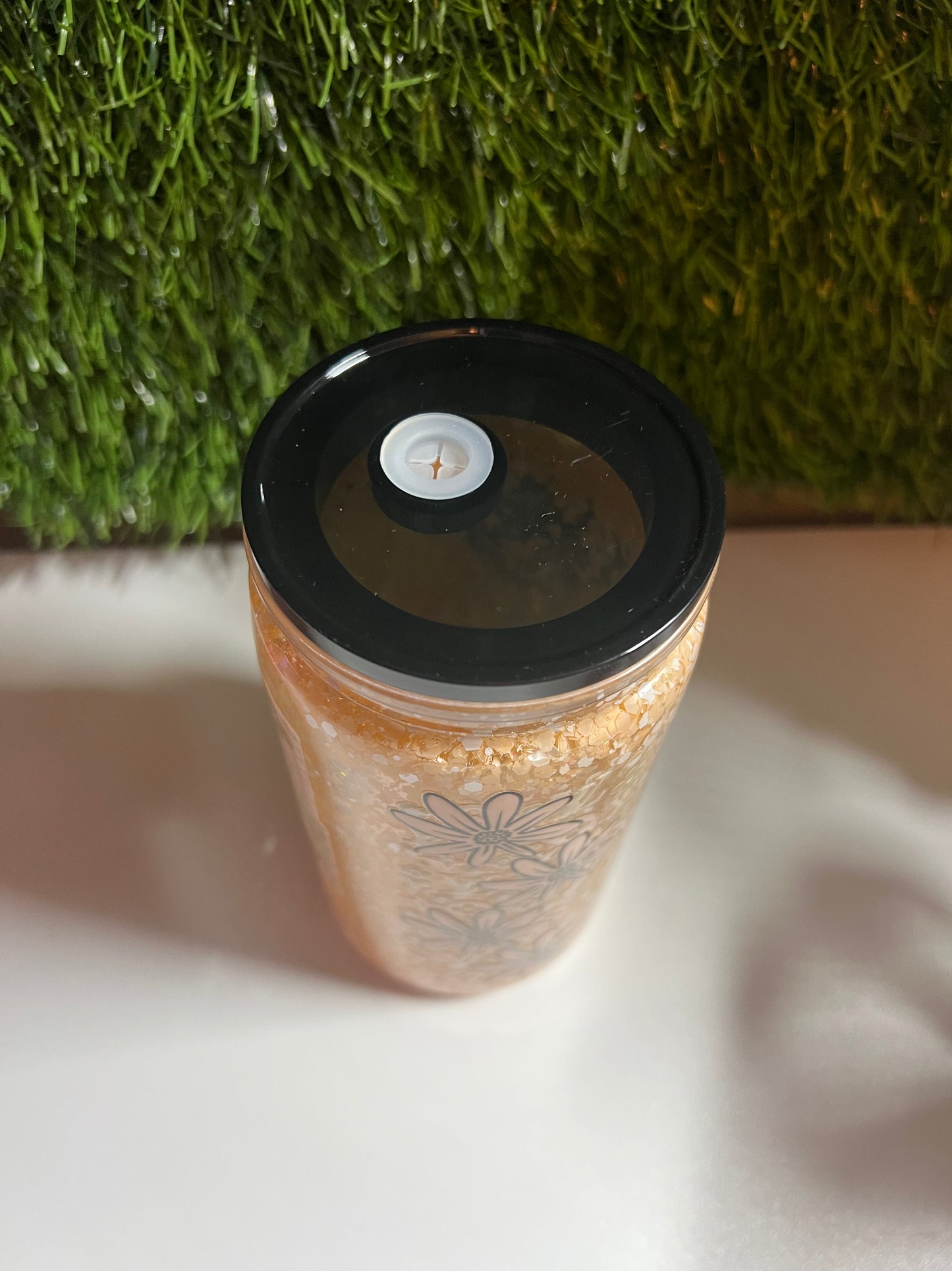 Glitter 16oz snow globe tumbler- Baby tig