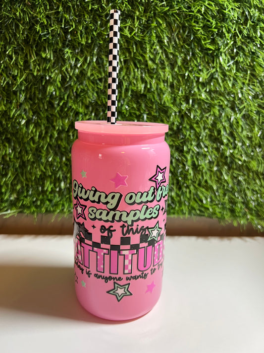 Solid pink 16oz cup- Free samples