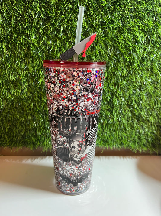 24oz Glitter Acrylic tumbler - Killer Summer