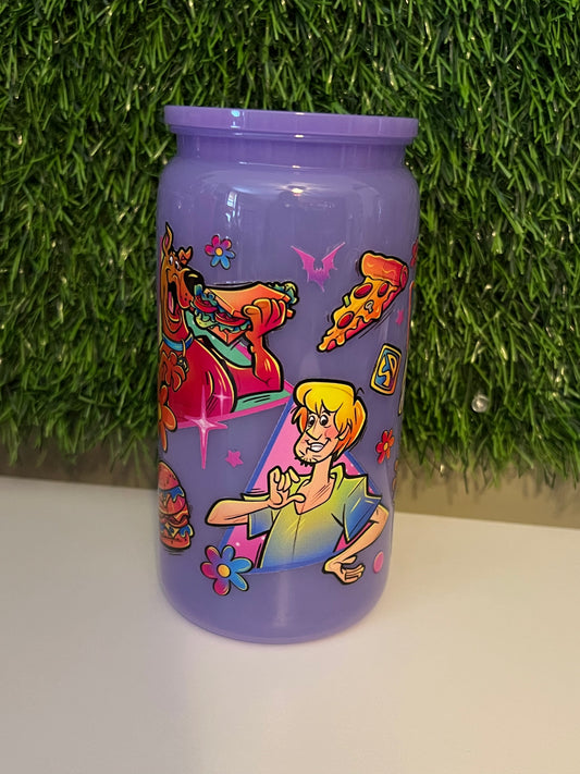 Solid purple 16oz cup- Cartoon dog cup