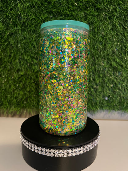 Glitter 16oz Acrylic snow globe tumbler Not Rich