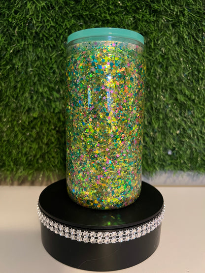 Glitter 16oz Acrylic snow globe tumbler Not Rich