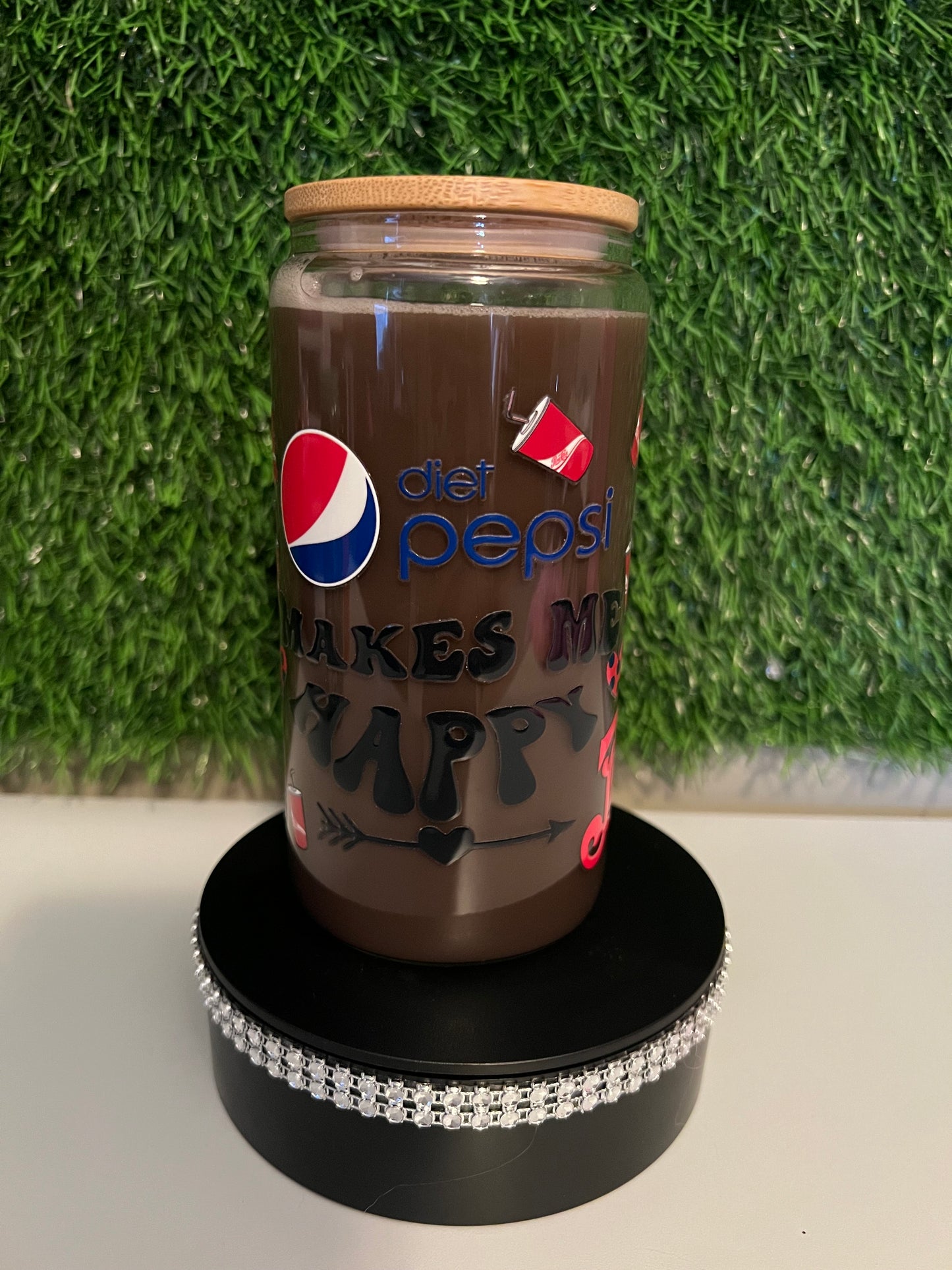 Diet Pepsi inspired 16oz snow globe tumbler