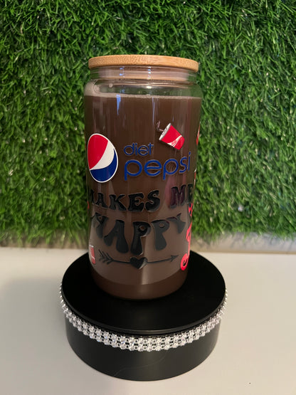 Diet Pepsi inspired 16oz snow globe tumbler