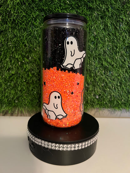 Diamond 16oz snow globe tumbler Ghosts