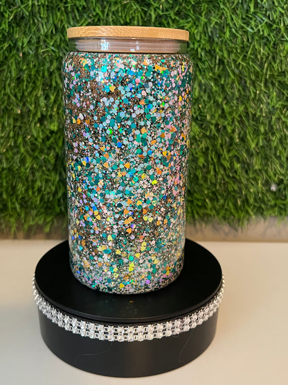 Glitter 16oz snow globe tumbler Book Shop