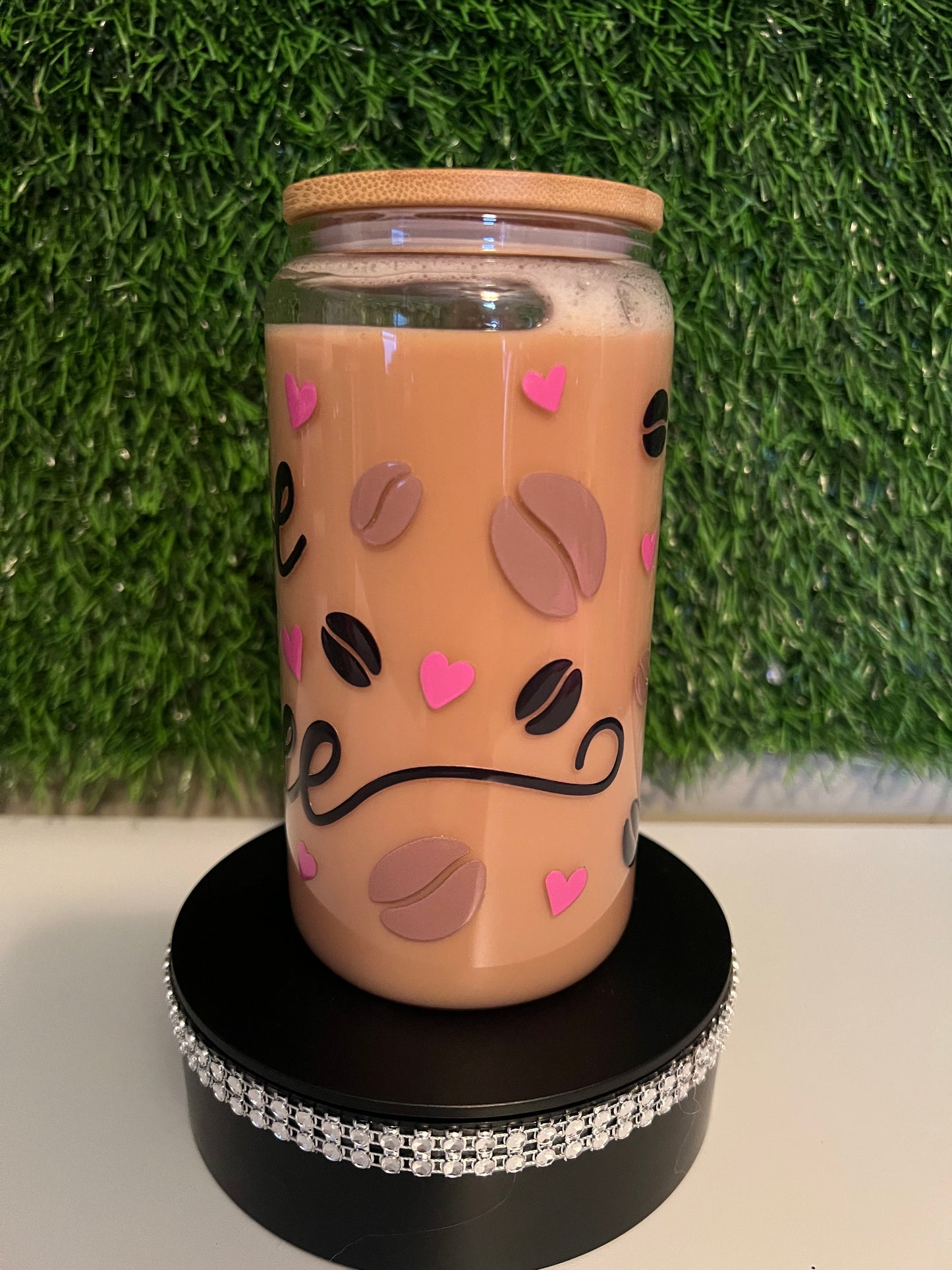 Coffee inspired 16oz snow globe tumbler