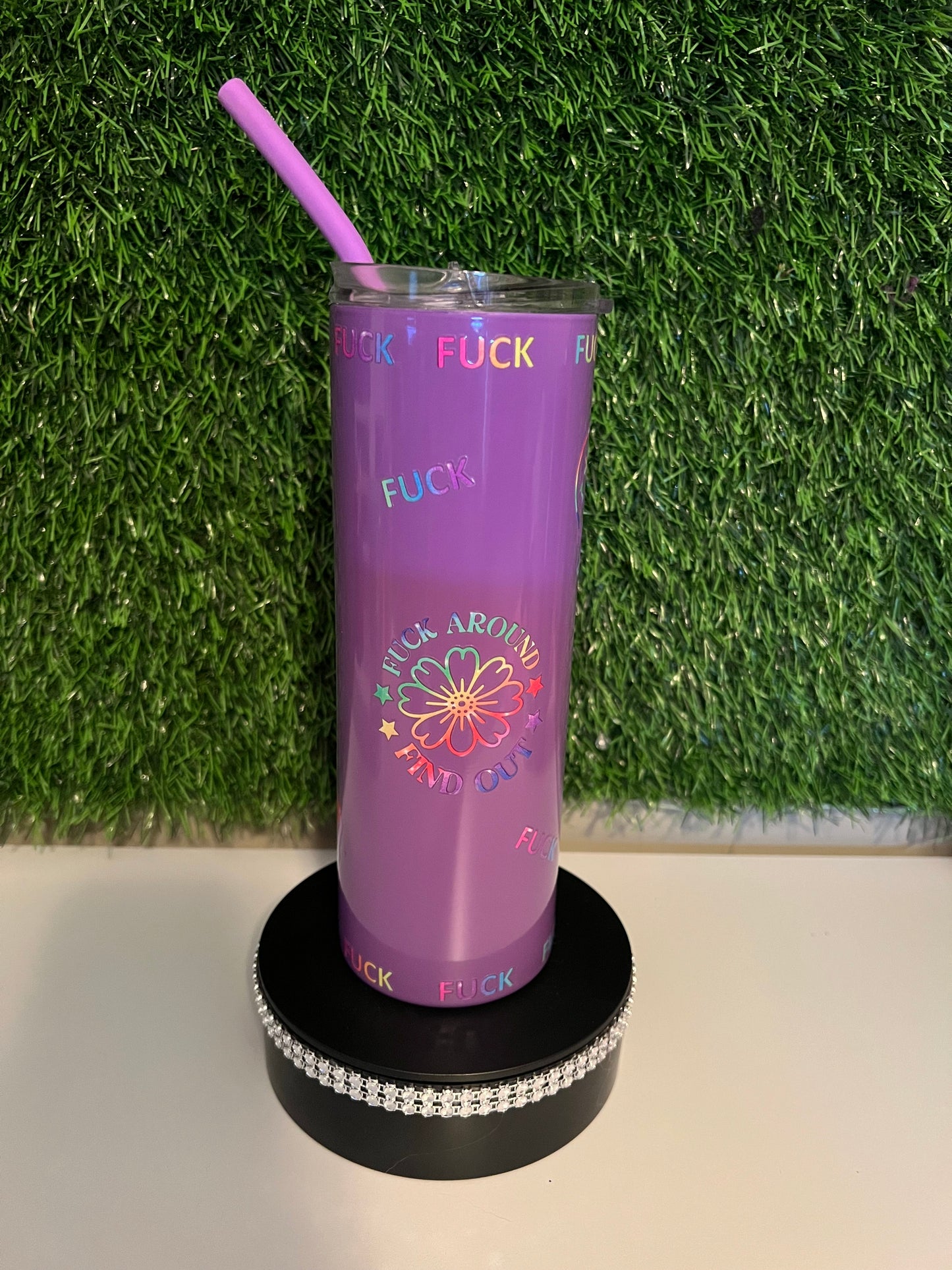 SS Skinny Purple 20oz tumbler F* around and find out