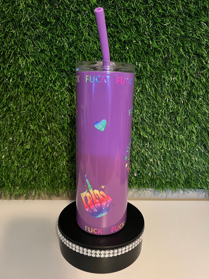 SS Skinny Purple 20oz tumbler F* around and find out