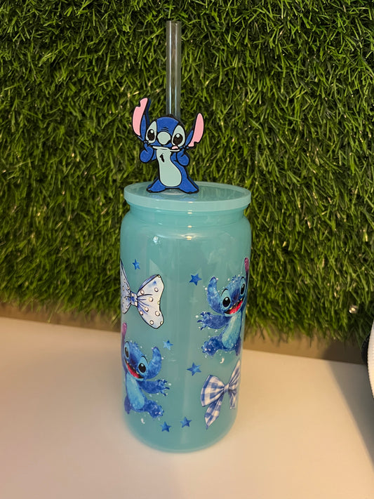 Solid blue 16oz cup- Blue guy