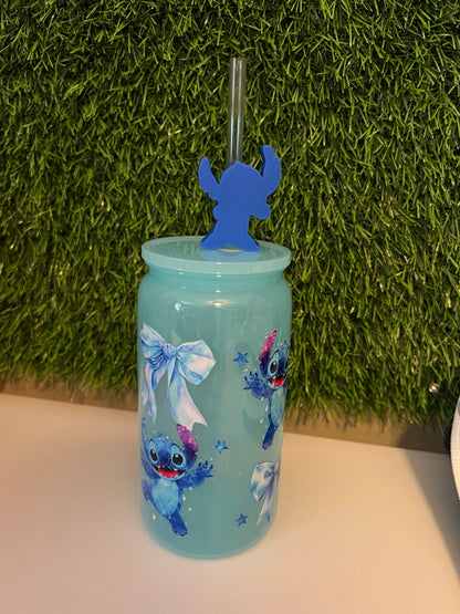 Solid blue 16oz cup- Blue guy
