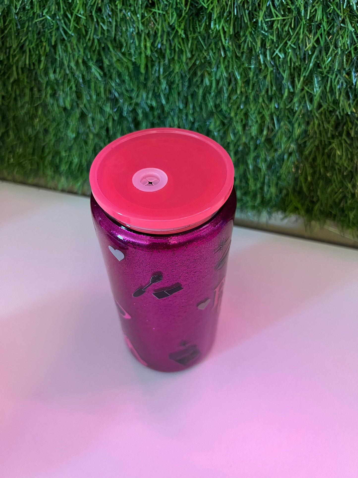 Glitter 16oz Acrylic snow globe tumbler Boss Babe