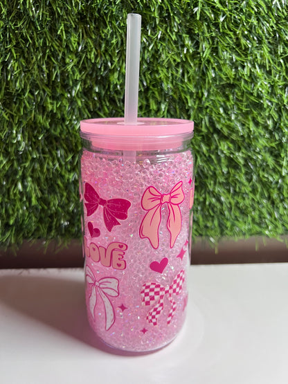 Diamond 16oz snow globe tumbler- Be Mine