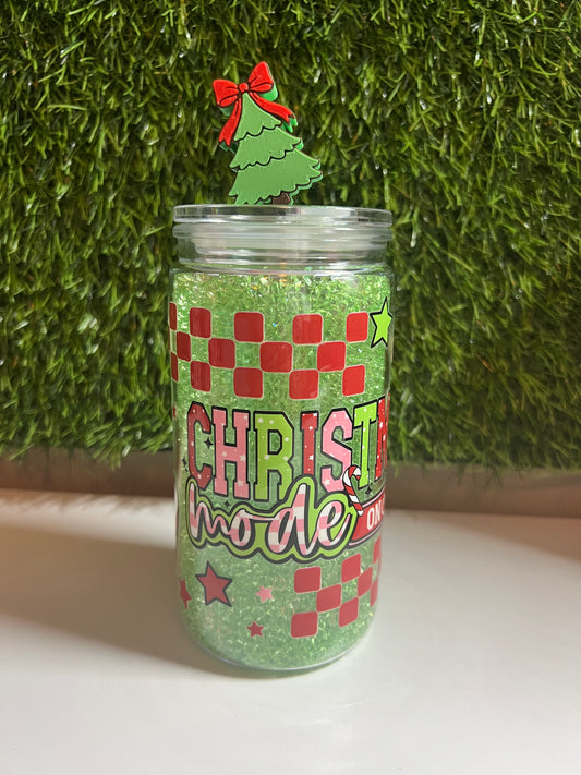 Diamond 16oz snow globe tumbler- Christmas mode on