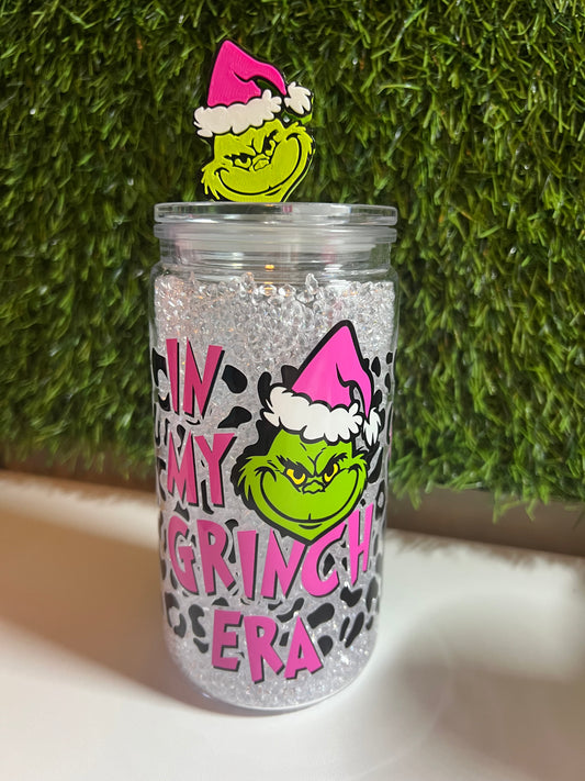 Diamond 16oz snow globe tumbler- In my Grnch era