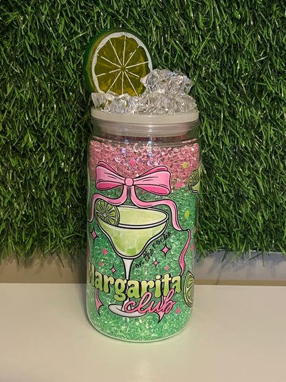 Diamond 16oz snow globe tumbler Margarita Club