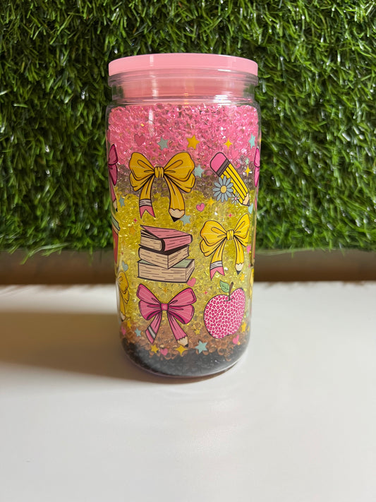 Diamond 16oz snow globe tumbler Pencil cup