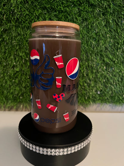 Diet Pepsi inspired 16oz snow globe tumbler